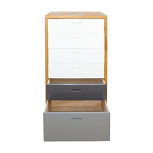 Rebecca Mobili Cassettiera Comò 6 Cassetti Legno Marrone Bianco Grigio Stile Contemporaneo Arredo Camera Salotto (cod. RE6049)