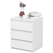 Comodino da notte con 3 cassetti, bianco, comodino ausiliario in stile nordico per camera da letto, 45 x 38 x 56 cm