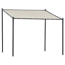 Outsunny Gazebo Pergola da Esterno e Giardino 3x2.85x2.82m in Metallo e Poliestere Beige, Pergola Addossata