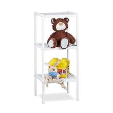 Relaxdays Scaffale da Bagno, in Bambù, Ripiani Portaoggetti, Mobiletto Salvaspazio, 80x34,5x33 cm, Mobile Cucina, Bianco