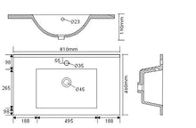 Set di mobili da bagno Firenze 80 2 parti grigio cemento e armadio specchio