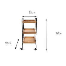 WangQ Scaffale casa in Legno di bambù Mobile conveniente Cucina Sala da Pranzo Soggiorno Balcone ripiano in Legno Colore 32X32X90cm carrellino Cucina (Color : Black)