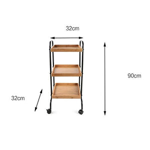 WangQ Scaffale casa in Legno di bambù Mobile conveniente Cucina Sala da Pranzo Soggiorno Balcone ripiano in Legno Colore 32X32X90cm carrellino Cucina (Color : Black)