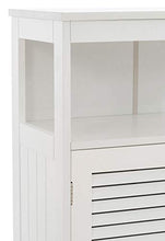 CLP Comodino con Doppia Anta Lohja in Legno MDF I Mobiletto Salvaspazio Camera Bagno 4 Ripiani, Colore:Bianco
