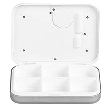 01 Scatola per medicinali Elettronica, Dispenser Automatico di Pillole Non tossico Multifunzionale, a Prova di umidità per i Viaggi a casa Che escono(6 Grid Gray)