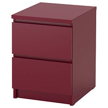 MBI - Cassettiera con 2 cassetti, colore rosso scuro, dimensioni assemblata: 40 x 48 x 55 cm