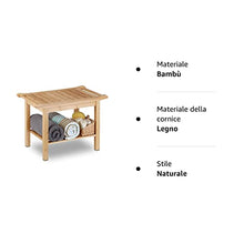 Relaxdays Sgabello, Mobiletto da Bagno in bambù, Ripiano, Alzatina, Pouf, in Legno, HxLxP: 45 x 66 x 40 cm, Naturale, bambú, 1 pz