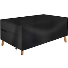 JEESA Copertura per Mobili da Giardino, Copritavolo Telone Impermeabile per Arredo Esterno Telo Coprire Protettivo Rettangolare per Tavolo e Sedie Coperchio Cubo Rattan (213x132x74 cm)