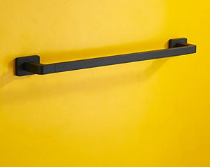 MBYW Portasciugamani Alto carico Portasciugamani Elegante da Bagno Mensola portaoggetti Scaffale da Bagno Appeso per Asciugamano unipolare in Acciaio Inossidabile con Vernice in Gomma Nera, 61 cm