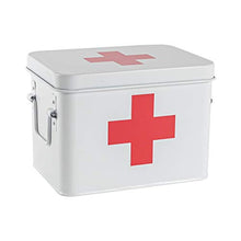 Harbour Housewares Vintage First Aid Bagagli Scatola Metallica - Piazza Metal Box ermetico Seal - Bianco