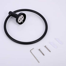 Tuggui - Portasciugamani in acciaio inox SUS 304, colore: Nero opaco