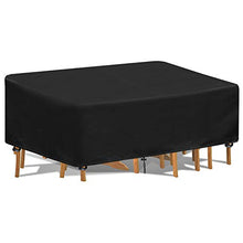 Tesmotor Copertura per Mobili da Giardino, Telo Copritavolo da Esterno Impermeabile, resistente alla polvere, Copertura per Tavolo da Giardino Rettangolare 242 x 182 x 100CM