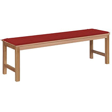 vidaXL Panca da Giardino con Cuscino Rosso 150 cm Legno di Teak
