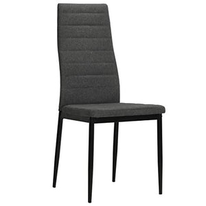 Festnight Set 2/4/6 pz Sedie Sala da Pranzo Moderne in Tessuto Stoffa con Schienale Alto,Sedie da Cucina Tessuto Moderne,Sedie Pranzo Tessuto Moderne 43 x 44 x 96 cm Grigio/Marrone
