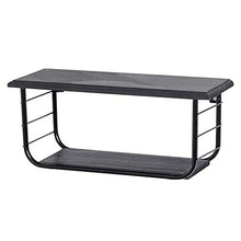 Semplicità Elegante Scaffale a Muro Scaffalature Sospese Scaffali in Ferro Arte Legno Massiccio Dormitorio Semplice Stoccaggio Cuscinetto Resistente, 2 Colori, 3 Dimensioni, HJJ, Nero, 54x12x14.3c