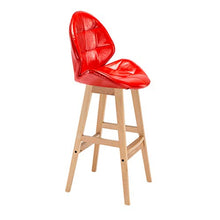 LF- Sgabello da Bar Sgabello Alto casa in Legno massello controsoffitto Cafe Sgabello Nero Multicolor semplicità (Color : Red)