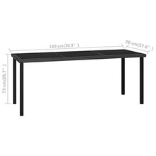 FAMIROSA Tavolo da Pranzo da Giardino Nero 180x70x73 cm in Polyrattan