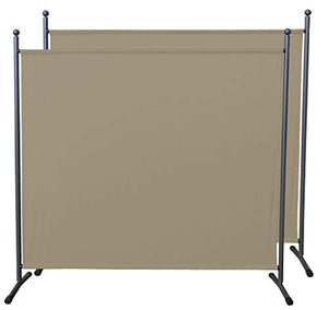 QUICK STAR 2 Pezzi Paravento da Giardino 180 x 178 cm Divisorio in Tessuto Balcone Protezione della Privacy Beige