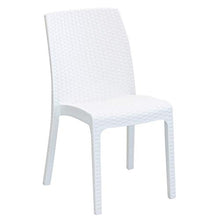 MilaniHome Set Tavolo da Giardino Rettangolare Fisso Cm 150 X 90 con 6 Sedie in Wicker Stampato Bianco da Esterno Giardino