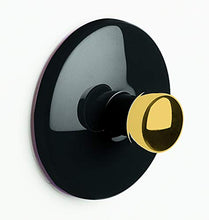 Spirella - Gancio per asciugamani, autoadesivo, per bagno e cucina, "Bowl", senza viti, Ø 5 cm, colore: Nero/Oro