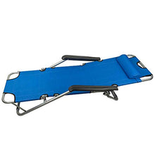 Mediawave Store - Onshore 320389 Sdraio Lettino 2in1 Pieghevole Totalmente reclinabile in Metallo textilene, Poltrona Schienale Regolabile, Seduta Comoda, Balcone, casa, Giardino (Blu)