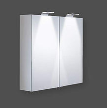 Generisch Neptun, armadietto a specchio in alluminio con illuminazione a LED, per lo specchio posteriore, 800 x 700 x 155 mm
