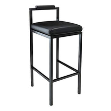 LAMXF Sgabelli da banco in Metallo con Schienale Basso, Sedia da Pranzo da Cucina, Sgabello da Bar Moderno per Cucina da Pranzo, Altezza Seduta: 65 cm / 75 cm - Nero