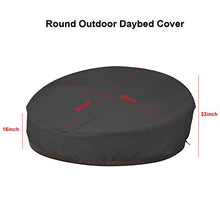 AMGJ Copertura per Divano Letto Rotondo da Giardino, Copertura per Mobili da Giardino per Esterni 420D Oxford Panno Impermeabile 90"x85"x16"/33", Nero