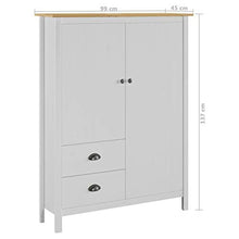 FAMIROSA Armadio a 2 Ante Hill Range Bianco 99x45x137cm in Legno di Pino