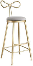 WANGFENG Sgabelli Sgabelli da Bar Bancone da Cucina Sgabello da Trucco Gambe in Metallo Dorato Moderno Ed Elegante in Velluto Grigio Cast Chic Bar Design Creativo con Fiocco Posteriore