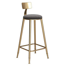 LLT Pratico Sgabello da bar sgabello da cucina Sgabello Caffè Ristorante Ferro battuto seggiolone schienale Design - Cuscino Grey,78 cm,78 cm