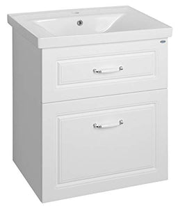 Mobile sottolavabo con lavabo 65 cm sospeso bianco opaco Soft Close