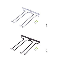 AleXanDer1 Porta calici Staffa Metallica Doppia Fila Vino Mobilia Parete Cremagliera Appeso sotto Il Mobile Bar Pensile Alta Gamba Mensola della Cucina Cremagliera Vetro Vino Gancio (Color : 1)