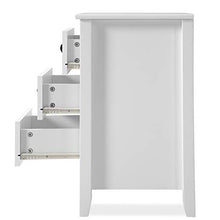 JGONas Cassettiera in legno bianco con 3 cassetti, ampia cassettiera e maniglia a torre facile da afferrare per armadi, soggiorno, cameretta dei bambini, 18 x 14 x 24 pollici bianco