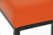 Sgabello Bar Montreal Imbottito In Similpelle I Sgabello Panchetto Design Cucina Bar I Sgabello Bancone Alt. 80 CM, Colore:arancione, Colore del telaio:nero