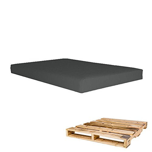 Arketicom Cuscino per Pallet Bancali Seduta 80x60x10 Grigio Antracite Arredamento Esterno Moderno divani Giardino bancale Cuscini sfoderabili Ecopelle Gomma Piuma Poliuretano