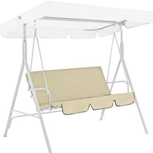 Coprisedile di ricambio per dondolo da giardino, per sedia a dondolo da giardino, Copertura di ricambio per altalena da giardino, per sedia a dondolo a 3 posti, 150 cm x 50 cm x 10cm (Beige)