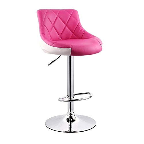 LYRWISHJD, sgabelli da bar per la colazione e la sala da pranzo, sgabelli da bar in similpelle esterno regolabile girevole a gas, poggiapiedi e base in acciaio (colore : rosa, misura: 1 pz)