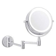 LZNAN - Specchio da trucco da parete, regolabile, con LED da 6 pollici, ingrandimento 1X/5X, doppio braccio Extend 2-Face