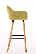 CLP Sgabello Bar Grant In Stoffa Sfoderabile I Sedia Alta Cucina Telaio In Legno Di Faggio I Sgabello Bancone, Colore:verde chiaro