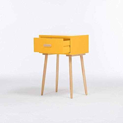 Comodino LHY- Cassettiera comodino, robusto e durevole, forte capacità di cuscinetto, adatto per camera da letto, soggiorno, ecc. Comodo (colore giallo)