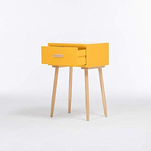 Comodino LHY- Cassettiera comodino, robusto e durevole, forte capacità di cuscinetto, adatto per camera da letto, soggiorno, ecc. Comodo (colore giallo)