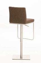 CLP Sgabello Bar Panama In Tessuto I Sgabello Alto Girevole E Regolabile 58-82 CM, Colore:marrone, Colore del telaio:acciaio inossidabile