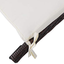Outsunny Sdraio Lettino da Giardino Ergonomica con Cuscino Rimovibile Pieghevole Rattan 196x61x53cm Bianco