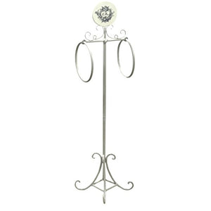 Vacchetti Giuseppe 6214320000 Portasciugamani Le Bain a Stelo, 2 Anelli, Metallo, Bianco, 25x24x98 cm