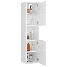 vidaXL Armadio da Bagno Bianco Lucido 30x30x130 cm in Truciolato