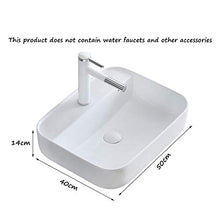 Yxx max -Lavabo Piazza Bianco Contro Parte Superiore del Bacino Bagno Ceramica Art Bacino delle Famiglie Guardaroba Basin (Senza Rubinetto) -50x40x14cm Lavandino del lavabo