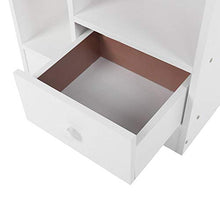 EBTOOLS Comodino Bianco/Marrone con Cassetto e Scompartimento Aperto, Comodino da Letto Legno Composito, 42 x 24 x 40 cm(Bianco)