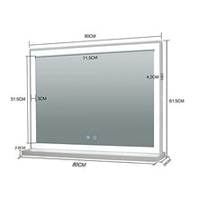 YU YUSING - Specchio Trucco LED da Tavolo, Specchio Bagno Smart con luce da parete , Specchio Make Up illuminato e professionale, Specchio Hollywood infrangibile, 60x80, 3000-8000K