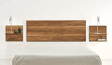 Hogar 24 - Testiera con 2 comodini, con finitura in legno massello naturale, dimensioni 155 x 60 x 2 cm di spessore
